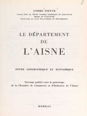 cover image of Le département de l'Aisne